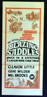 Blazing Saddles 1974 Daybill Movie Poster Rare Art Mel Brooks Gene Wilder