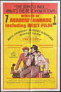The Sting Poster One Sheet Original 1977 Re-Issue Newman Redford