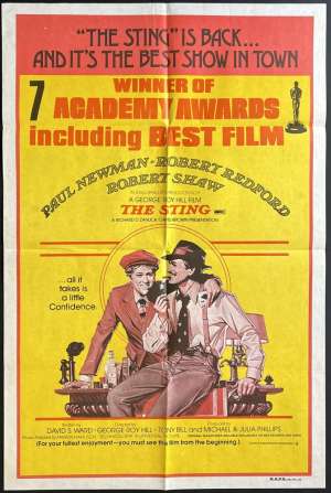 The Sting Poster One Sheet Original 1977 Re-Issue Newman Redford