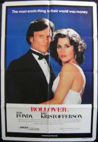 Rollover 1981 movie poster One Sheet Jane Fonda Kris Kristofferson Alan J. Pakula