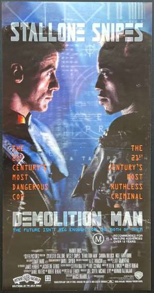 Demolition Man Poster Rare Original Daybill 1993 Sylvester Stallone