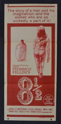 Eight And A Half 8 1/2 Poster Original Daybill Rare 60's Re-Issue Fellini
