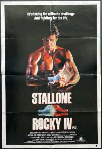 Rocky 4 Poster One Sheet Original 1985 Sylvester Stallone Dolf Lundgren Boxing
