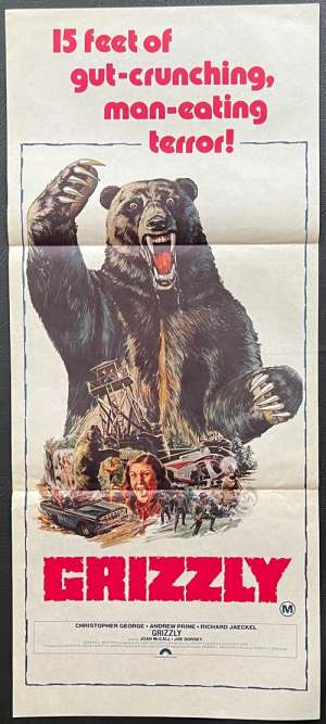 Grizzly Poster Original Daybill Rare 1976 Aka Killer Grizzly