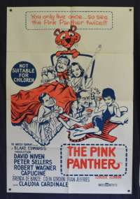 The Pink Panther Poster Original One Sheet 1960's Re-Issue Peter Sellers Comedy