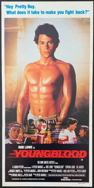 Youngblood Poster Original Daybill 1986 Rob Lowe Patrick Swayze Ice Hockey