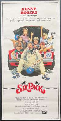 Six Pack Movie Poster Original Daybill Rolled NEVER Folded Kenny Rogers