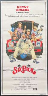 Six Pack Movie Poster Original Daybill Rolled NEVER Folded Kenny Rogers