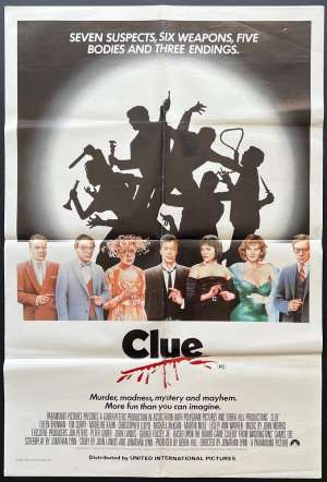 Clue Poster Original One Sheet 1985 Tim Curry Madeline Kahn Jonathan Lynn