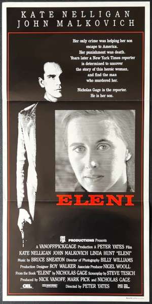 Eleni Poster Original Daybill 1985 John Malkovich Kate Nelligan