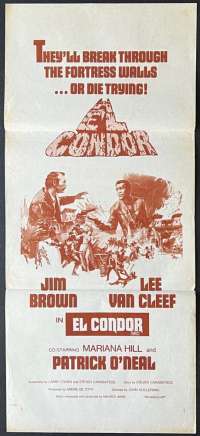 El Condor Daybill Movie Poster Original Daybill 1970 Jim Brown Lee Van Cleef