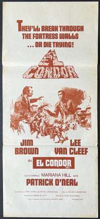 El Condor Daybill Movie Poster Original Daybill 1970 Jim Brown Lee Van Cleef