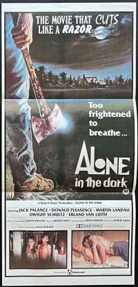 Alone In The Dark Poster Original Daybill Axe Artwork Slasher Jack Palance