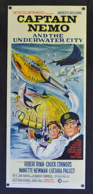 Captain Nemo And The Underwater City Daybill Poster 1969 Robert Ryan