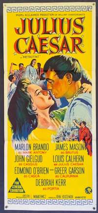 Julius Caesar Poster Original Daybill 1960's RI Marlon Brando Vintage