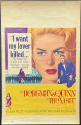 The Visit Poster Original USA Window Card Rolled 1964 Anthony Quinn Ingrid Bergman