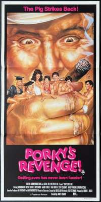 Porky's Revenge Poster Original Daybill 1985 Dan Monahan The Pig Strikes Back!