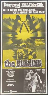 The Burning Poster Original Daybill 1981 aka Cropsey Halloween Slasher