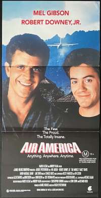 Air America Movie Poster Original Daybill 1990 Mel Gibson Robert Downey Jr. Vietnam