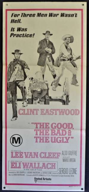 The Good The Bad And The Ugly Poster Original Daybill 1970s RI Clint Eastwood