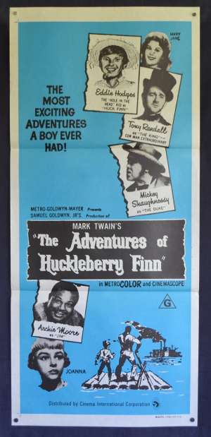 The Adventures of Huckleberry Finn Poster Original Daybill 1980&#039;s RI Tom Sawyer