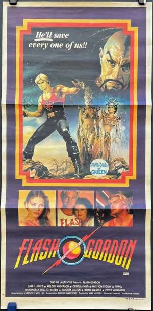 Flash Gordon Poster Original Daybill 1981 Sam Jones Casaro Art