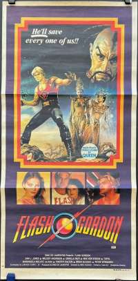 Flash Gordon Poster Original Daybill 1981 Sam Jones Casaro Art