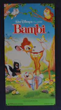 Bambi Poster Original Daybill 1991 Re-Issue Disney Thumper Deer
