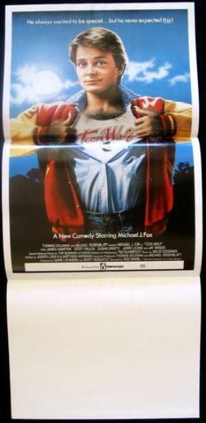 Teen Wolf Movie Poster Original Daybill 1985 Advance Art Michael J. Fox Werewolf