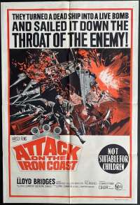 Attack On The Iron Coast Poster One Sheet Original 1968 Lloyd Bridges