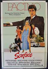 Scarface 1983 movie poster Al Pacino Michelle Pfeiffer Australian One Sheet