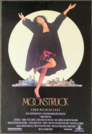 Moonstruck Movie Poster Original One Sheet Rolled 1987 Cher Nicolas Cage