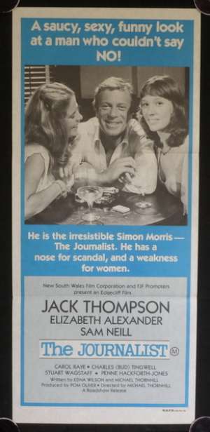 The Journalist Jack Thompson Sam Neill Australian Daybill movie poster