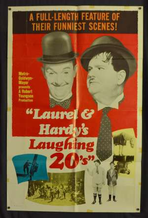 Laurel And Hardy&#039;s Laughing 20&#039;s Poster USA One Sheet Original 1965 Rare Art