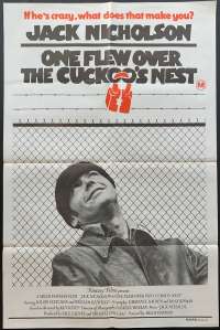 One Flew Over The Cuckoo's Nest Poster Original One Sheet 1975 Jack Nicholson