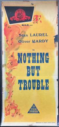 Nothing But Trouble Daybill Poster Original Laminated Laurel Hardy