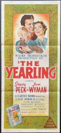 The Yearling Poster Daybill Original 1956 Re-Issue Gregory Peck Deer