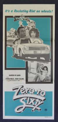 Zero To Sixty Movie Poster Original Daybill 1978 Darren McGavin Joan Collins