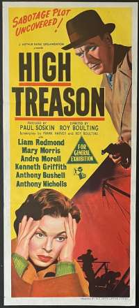 High Treason Poster Original Daybill Rare 1951 Liam Redmond