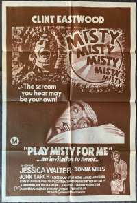 Play Misty For Me Poster Original One Sheet 1971 Re-Issue Clint Eastwood