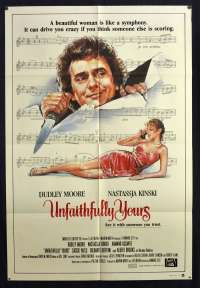 Unfaithfully Yours Movie Poster Original One Sheet Dudley Moore Nastassja Kinski