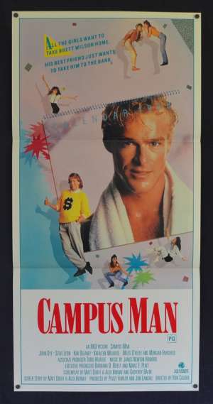 Campus Man 1987 Daybill movie poster John Dyre Kim Delaney