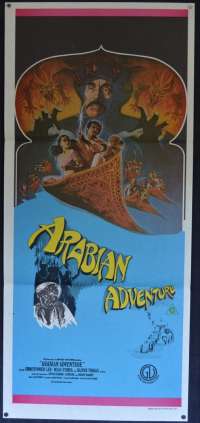 Arabian Adventure Movie Poster Original Daybill 1979 Christopher Lee Peter Cushing