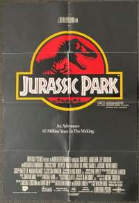 Jurassic Park Poster Original One Sheet 1993 Sam Neil Laura Dern Dinosaurs