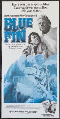 Blue Fin Poster Original Daybill 1980's Re-Issue Hardy Kruger John Jarrett