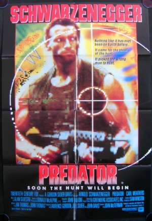 Predator Poster Original One Sheet 1987 Arnold Schwarzenegger Carl Weathers Alien