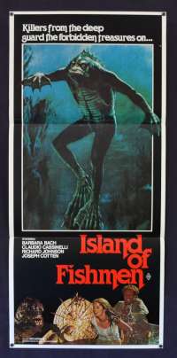 Island Of Fishmen Movie Poster Original Daybill 1979 Barbara Bach Joseph Cotten
