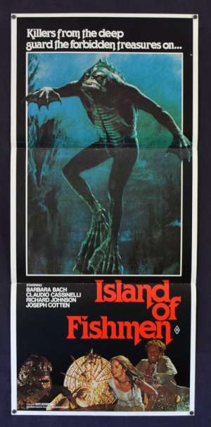 Island Of Fishmen Movie Poster Original Daybill 1979 Barbara Bach Joseph Cotten