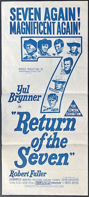 Return Of The Seven Poster Daybill Original Yul Brynner