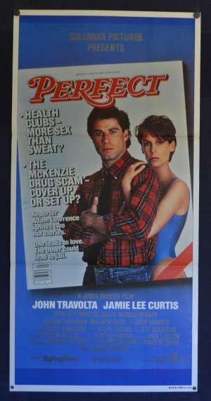 Perfect Daybill Poster Original 1985 John Travolta Jamie Lee Curtis Heath Clubs
